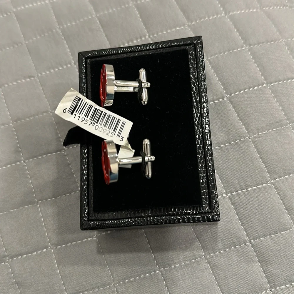 Brand new enamel poker chip cuff links